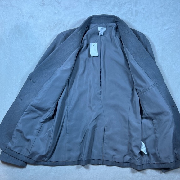 NWT J. Crew Blazer Size 4 Gray 2 Button Single Vent Classic Chic Business Coat - Picture 10 of 15